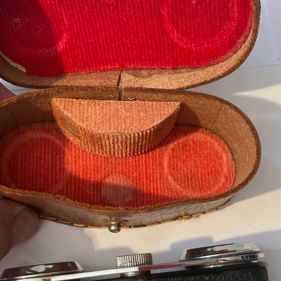 Vintage Set of Black Metal and Leather Opera Glass - Picture 3 of 6